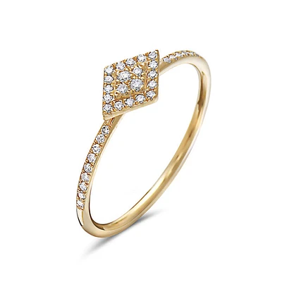 14K Yellow Gold 0.14 cttw Diamond Ring