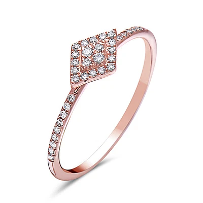 14K Rose Gold 0.14 cttw Diamond Ring