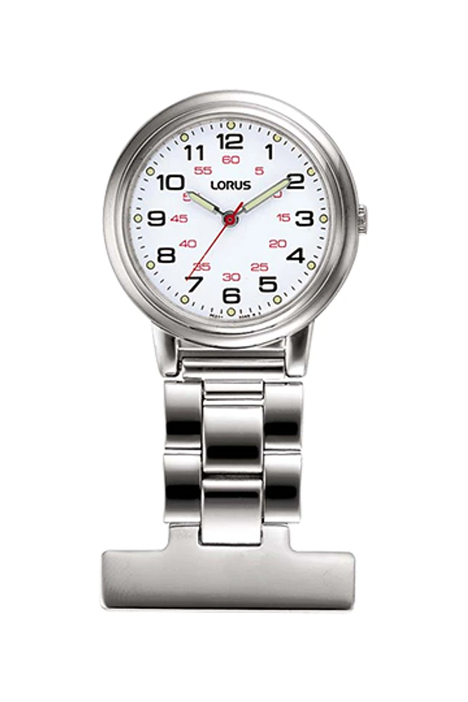 Lorus White Dial Nurse's Fob Watch RG251CX9