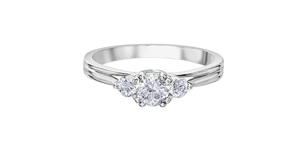 14K  White Gold 0.60cttw Canadian Diamond Engagement Ring - /