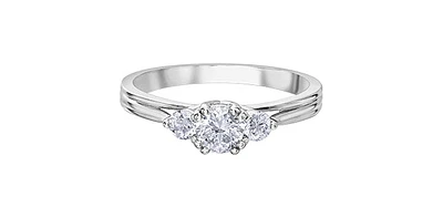 14K  White Gold 0.60cttw Canadian Diamond Engagement Ring - /