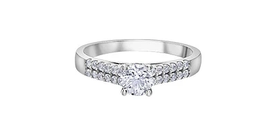 14K White Gold 0.75cttw Canadian Diamond Engagement Ring, Size 6.5