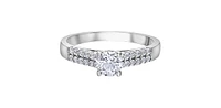 14K White Gold 0.75cttw Canadian Diamond Engagement Ring, Size 6.5