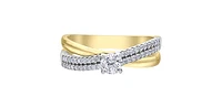 14K Yellow and White Gold 0.50cttw Canadian Diamond Engagement Ring - /