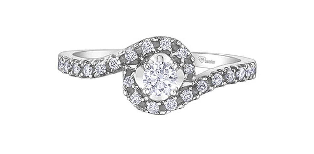14K White Gold 0.30cttw Diamond Ring