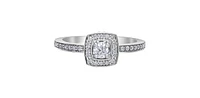 10K White Gold 0.40cttw Canadian Diamond Engagement Ring, Size 6.5