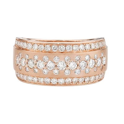 14K Rose Gold Prong-set diamond band