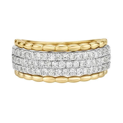 14K Two-tone Prong-set two-tone diamond band