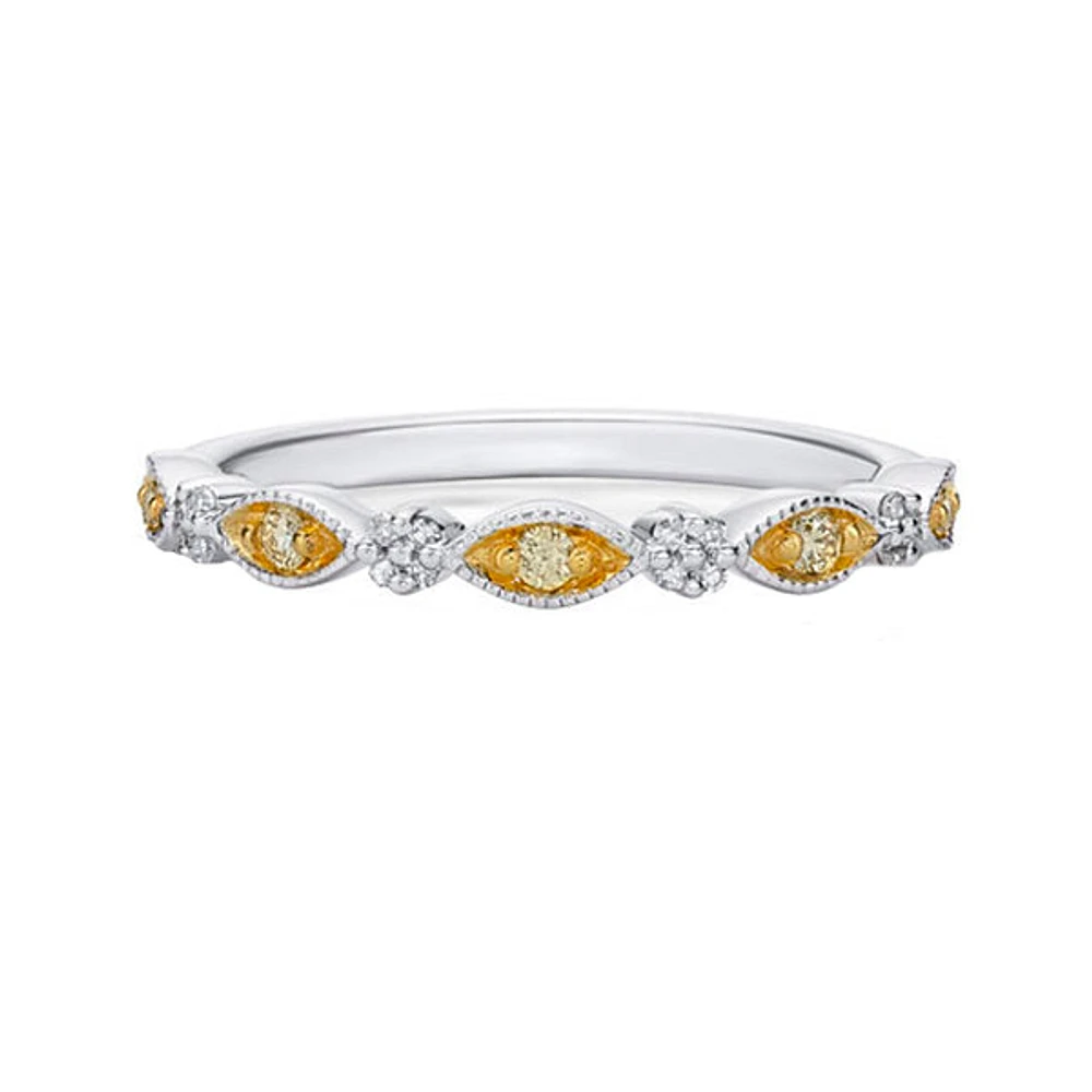 10K White Gold 1/6ct twt prong-set diamond band