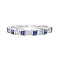 10K White Gold Sapphire & diamond band