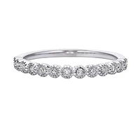 10K White Gold 1/6ct twt bezel-set diamond wedding band