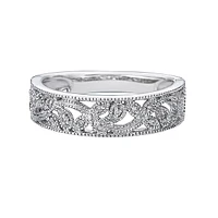 10K White Gold Pave-set diamond wedding band