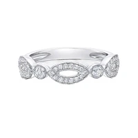 14K White Gold 1/4ct twt bezel-set diamond band