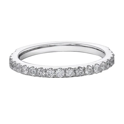 14K White Gold Prong-set diamond eternity wedding band