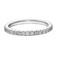 14K White Gold Prong-set diamond eternity wedding band