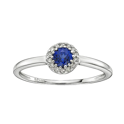 10K White Gold Blue Sapphire Ring