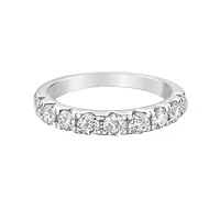 14K White Gold Prong diamond wedding band