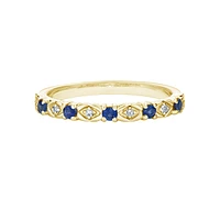10K Yellow Gold Sapphire & diamond band