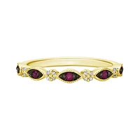 10K Yellow Gold Ruby & diamond wedding band