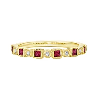 10K Yellow Gold Ruby & diamond band