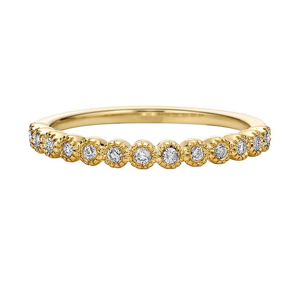 10K Gold 1/6ct twt bezel-set diamond wedding band