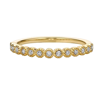 10K Gold 1/6ct twt bezel-set diamond wedding band