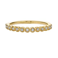 10K Gold 1/6ct twt bezel-set diamond wedding band
