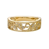 10K Yellow Gold Pave-set diamond stack band