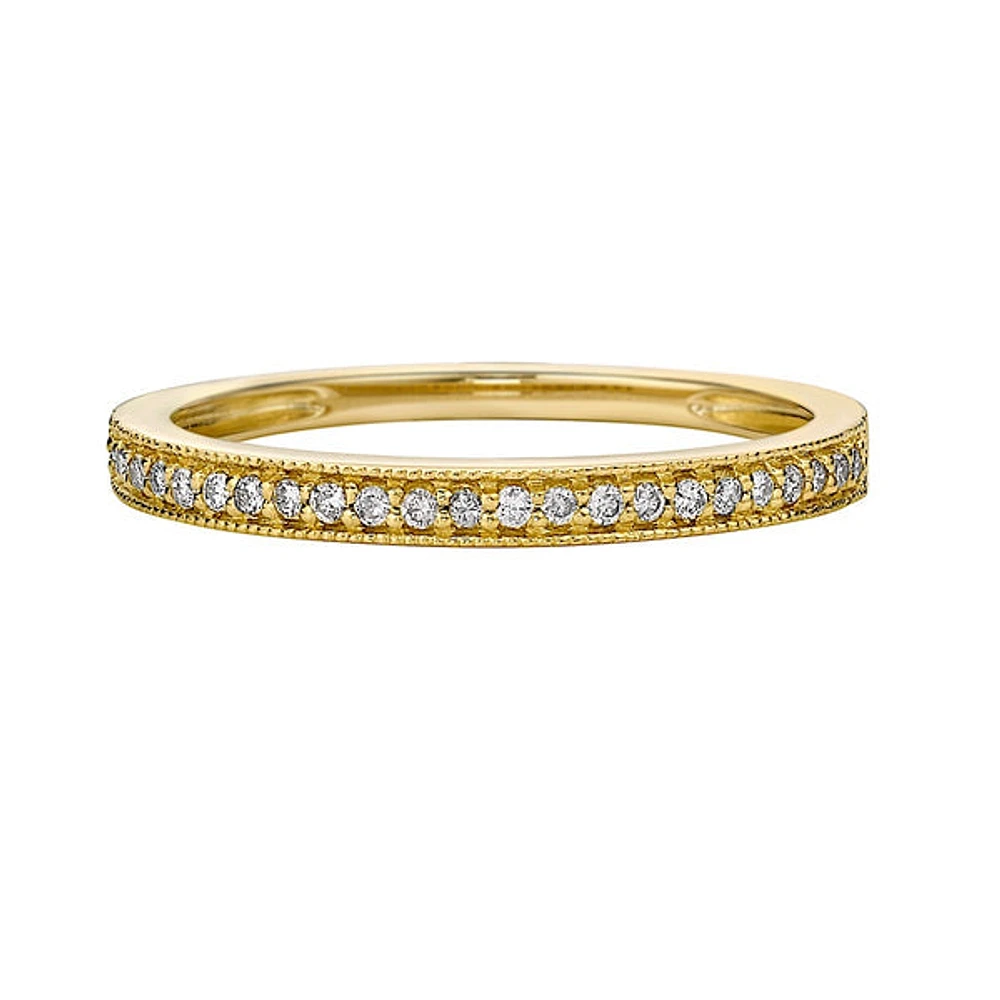 10K Yellow Gold 1/8ct twt prong-set diamond wedding band