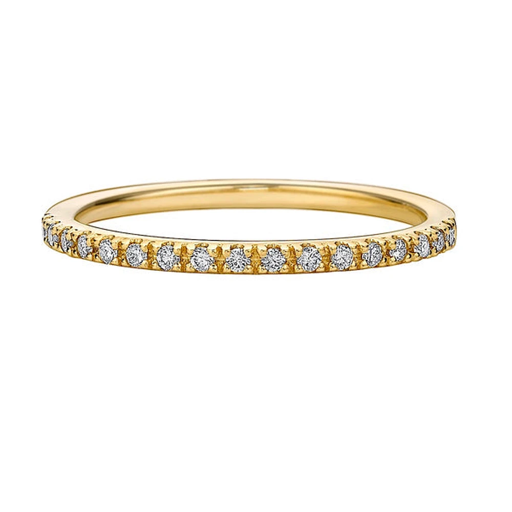 10K Yellow Gold 1/6ct twt prong-set diamond wedding band