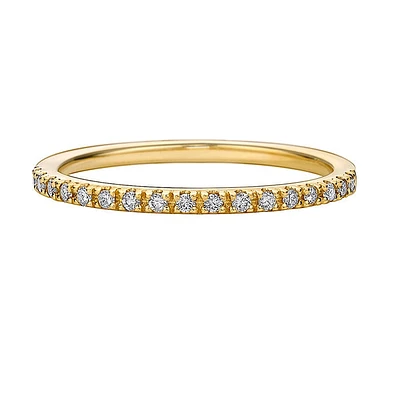 10K Yellow Gold 1/6ct twt prong-set diamond wedding band