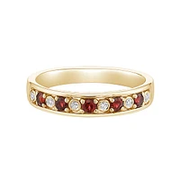 14K Yellow Gold Ruby & Diamond band