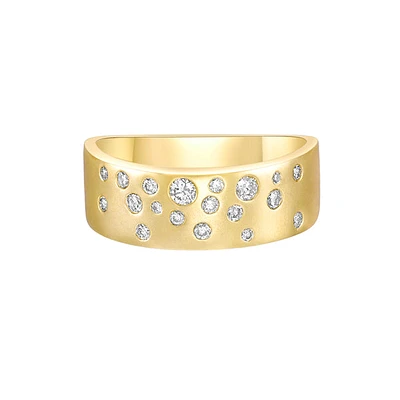 14K Yellow Gold Flush-set diamond band