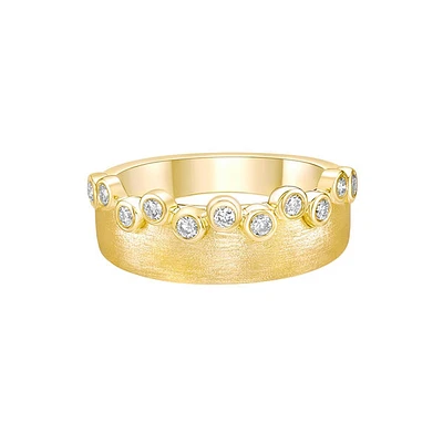 14K Yellow Gold Bezel-set diamond band