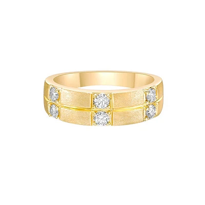 14K Yellow Gold Pave-set diamond band 3x2
