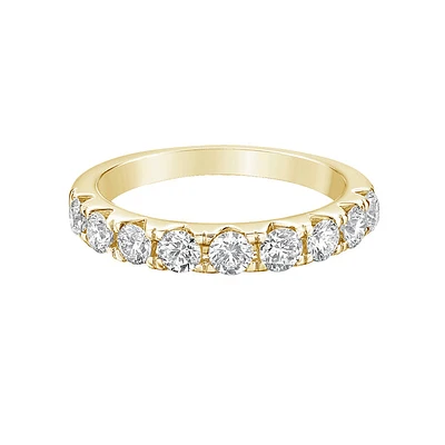 14K Yellow Gold Prong-set diamond wedding band - / 4.5