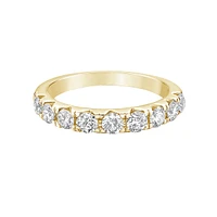 14K Yellow Gold Prong-set diamond wedding band - / 4.5