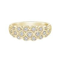 14K Yellow Gold Prong-set diamond band curves