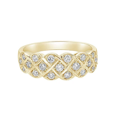 14K Yellow Gold Prong-set diamond band lines
