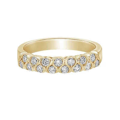 14K Yellow Gold Channel-set diamond band