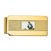 925 Sterling Silver/Yellow Gold-Plated Money Clip 54mm x 25mm, Personalized with Photo - MADE TO ORDER