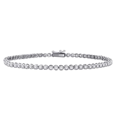 10K Lab Grown 1.00 - 5.00cttw Round Brilliant Cut Diamond Tennis Bracelet / Gold
