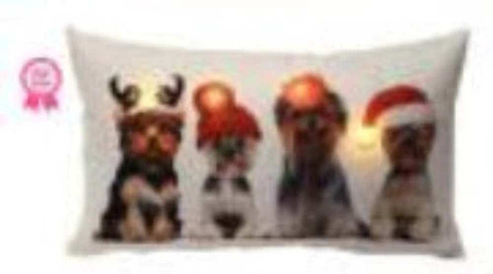 30x50CM LED Light Up Cushion with Dogs