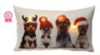 30x50CM LED Light Up Cushion with Dogs