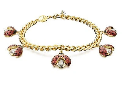 Swarovski Idyllia bracelet, Ladybug, Red, Gold-tone plated 5666238- Discontinued