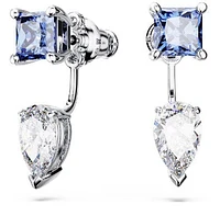 Swarovski Mesmera earring jackets, Mixed cuts, Detachable, Blue, Rhodium plated 5665767