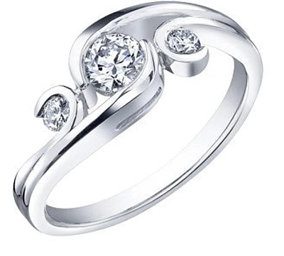 18K White Gold and Palladium Canadian Diamond Engagement Ring