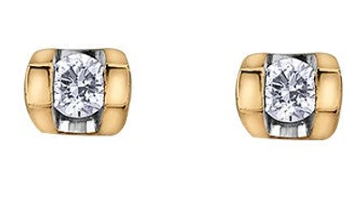 10K Yellow Gold 0.06cttw Diamond Earrings with Butterfly Backs