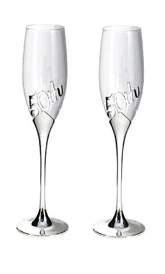 2 Pieces 50th Champagne Flutes - SE2550