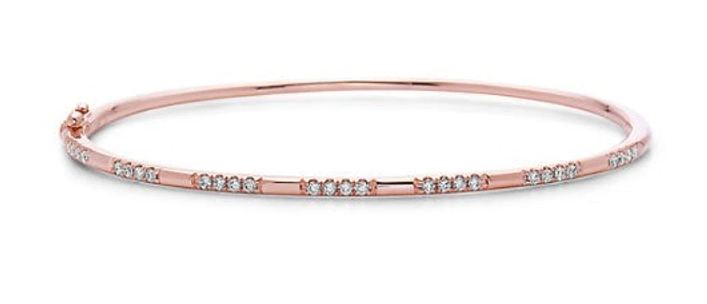 14K Rose Gold Diamond Bangle